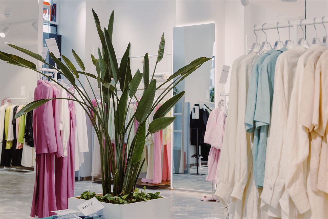 A bright retail store interior